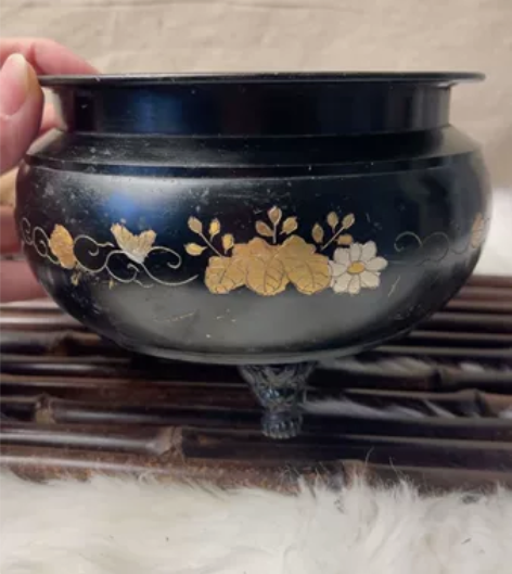 日本回流鎏金香炉摆件，重757克，新品上架...
