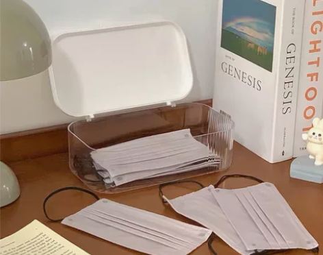 口罩收纳盒家用玄关透明装口鼻罩存放盒入户门...