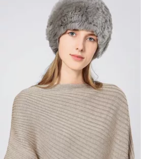 Cozyfur 獭兔毛帽子女秋冬保暖皮草毛...