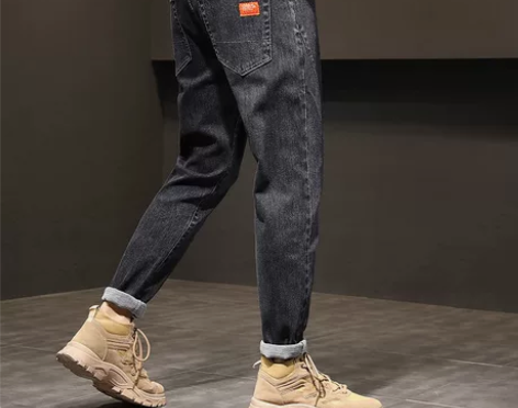 加绒牛仔裤男士宽松直筒潮牌休闲2022冬季...