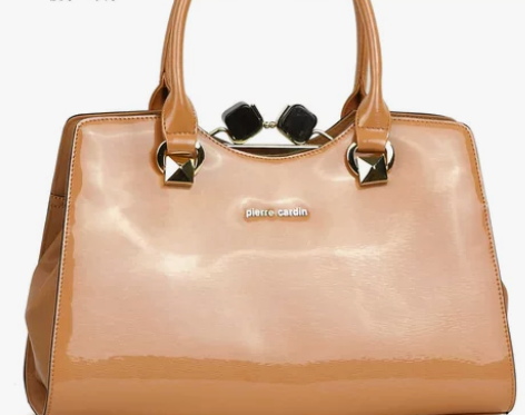 [转卖]皮尔卡丹女士手提包 纯牛皮杏色女包...