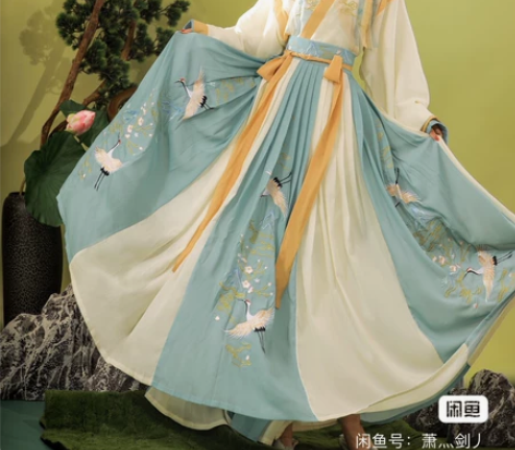 玉术原创汉服女羽集晋制齐腰魏晋风交领中国风...