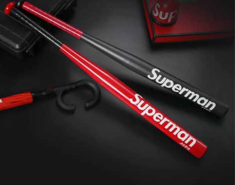 潮牌棒球棍汽车加厚钢铁棍棒车载棒球杆铁棍武...