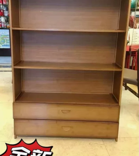 书架置物架落地多层简易桌上收纳架实木小书柜...