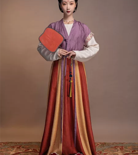 裳宫语青娥唐制汉服女正品原创复原风唐背子圆...