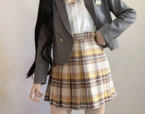 山吹JK制服裙女正版现货日系学院风高腰百褶...