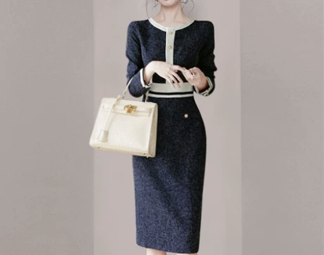 女人味法式港风别致裙子2022春季新款女装...