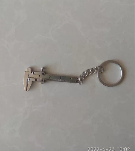 迷你款小型便捷游标卡尺钥匙扣挂件测量工具锌...