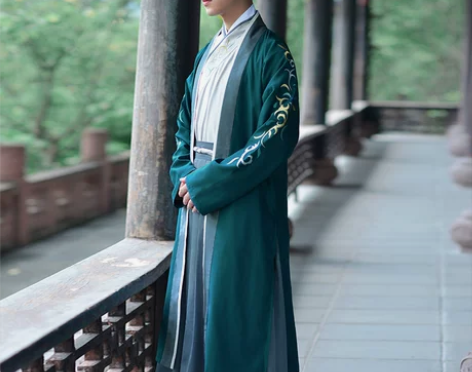 如梦霓裳春夏汉服男士绣花对襟长褙子楮墨中国...