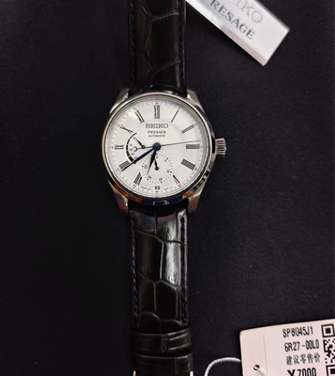 SEIKO精工日本6R机芯机械珐琅大表盘运...