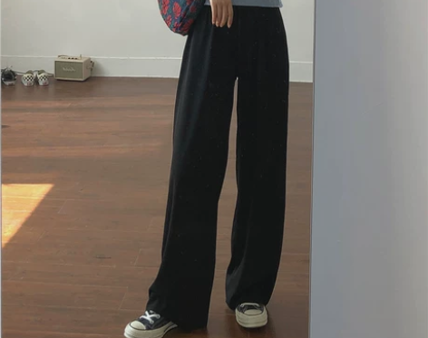 muzi 20春夏/垂感显腿长的拖地休闲裤...