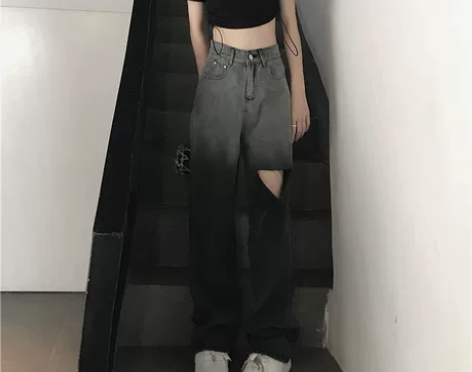 渐变破洞牛仔裤l码感兴趣的姐妹拍 感兴趣的...