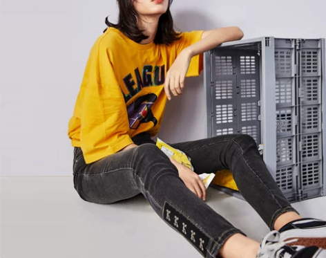 灰色牛仔裤女春装新款韩版显瘦修身铅笔裤紧身...