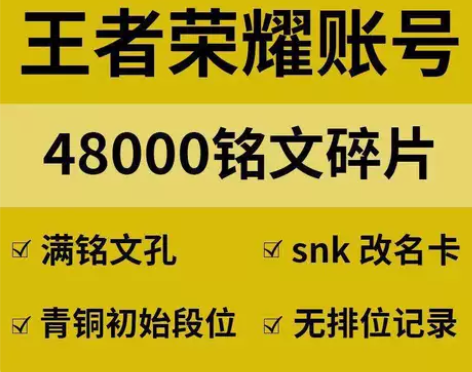 王者荣耀水晶金币铭文号4.8万铭文碎片2-...