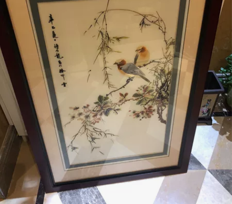 挂画纯手工新款精品苏州刺绣画苏绣成品挂画玄...