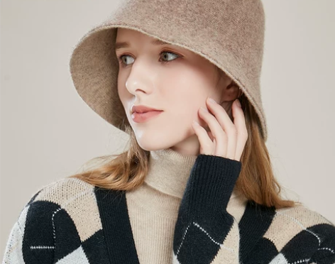 恒源祥帽子女秋冬韩版百搭羊毛大头围双面水桶...