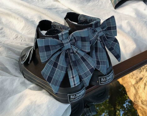 全新魔术贴板鞋蝴蝶结 帆布鞋 百搭 37码...