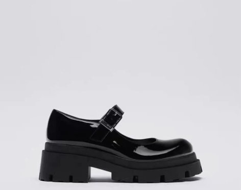 ZARA DTM 新款漆皮日系玛丽珍鞋女j...