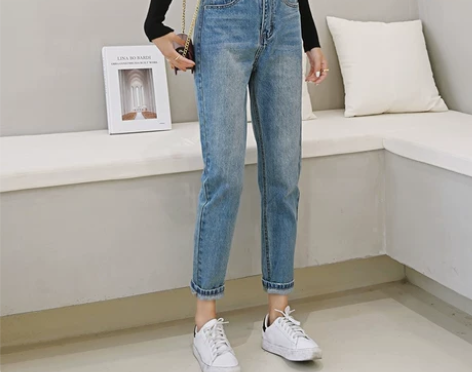 mom jeans锥形裤2020春季新款复...