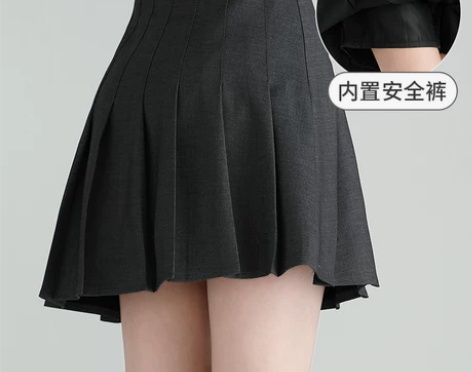 学院风裙 学院风短裙灰色a字半身裙女夏季高...