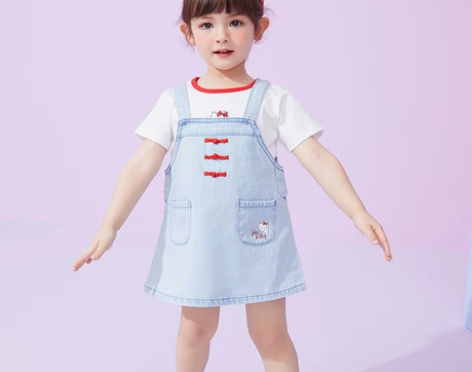 hellokitty女童背心裙夏中国风连衣...