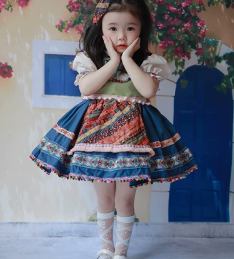 不出泡泡宝宝花姐手作神明少女裙子民族风，销...