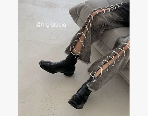 【福利14:30下架】牛仔裤女潮秋冬直筒宽...