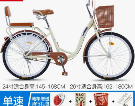 凤凰牌自行车女士轻便成人普通代步通勤上班复...