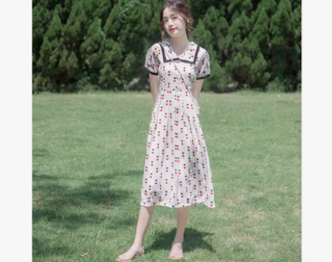 2022夏季新款流行裙子仙女超仙森系法式复...