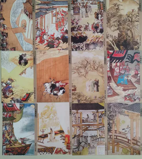 古典名著三国演义插画明信片一套20张，精美...