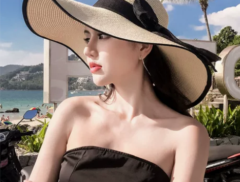 夏天沙滩草帽子女韩版潮海边大帽檐防晒遮阳太...