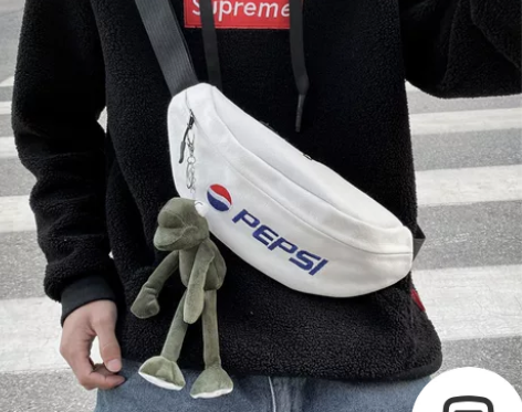 潮牌斜挎包男日系帆布单肩包背包小挎包胸包男...