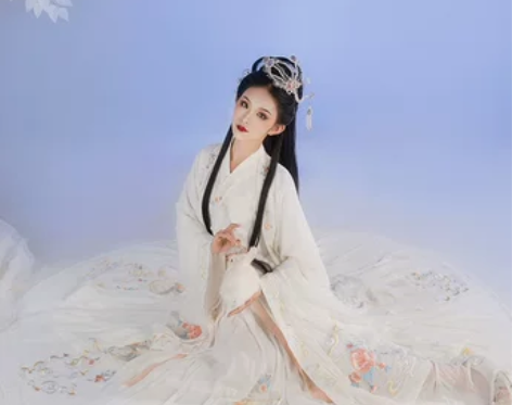 柒邑原创汉服女凤鸾缔对襟交领齐腰大袖衫重工...