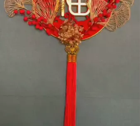 新年装饰中国结福字插花挂件新年快乐兔年挂饰...