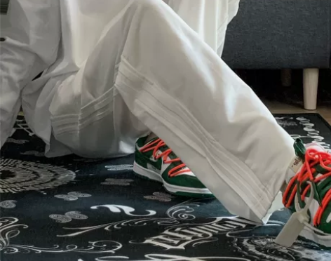 大码条纹休闲长裤女胖妹妹mm早春新款高腰韩...