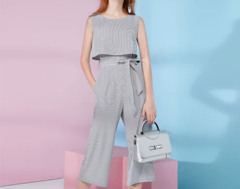 高腰雪纺连体裤女2017夏季新款韩版chi...