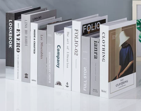 黑白简约现代假书仿真书装饰品拍照道具摆设