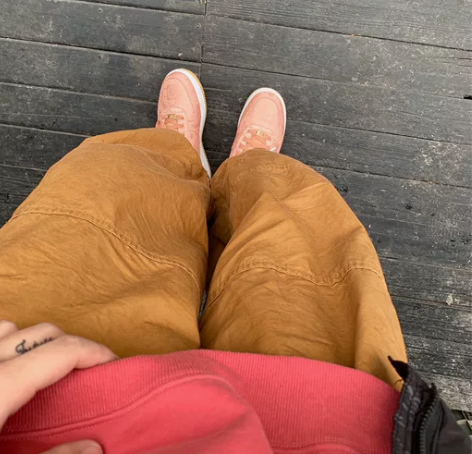 卡其色宽松工装休闲裤  纯棉 相当舒服 质...