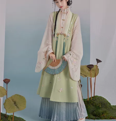 七月夕 青萝 原创早秋新款改良风琴褶比甲立...