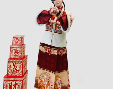 梦唐记限量款原创兔叽叽有鱼大码汉服胖mm拜...