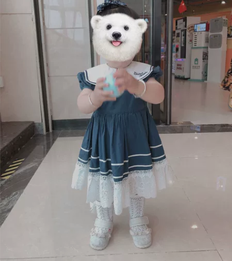st80码海军风裙子，这条上身真的很好看。...