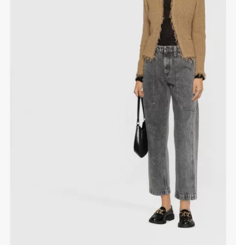 BC 22秋冬新款直筒九分全棉牛仔裤，高腰...