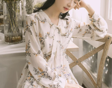 碎花雪纺连衣裙女夏2020年新款夏天森系超...