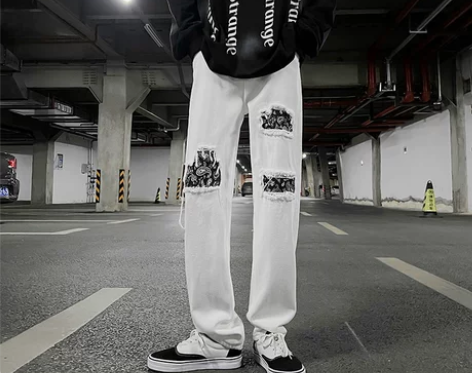 美式hiphop炸街裤子男潮ins痞帅腰果...