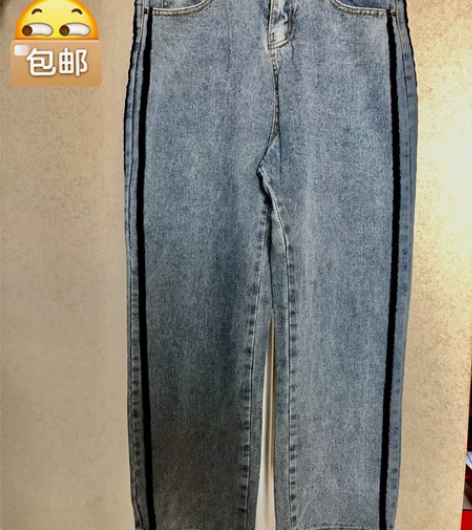 男士牛仔直筒长裤，尺码L，裤长98cm， ...