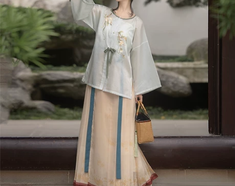 桔屿【茶】正品原创汉服女明制主腰圆领衫中国...