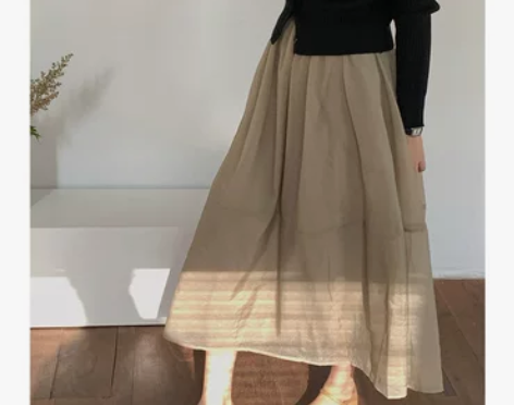 小野桃奈 气质纱裙大摆裙高腰显瘦半身裙女伞...