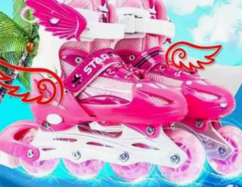 运动之星溜冰鞋闪光男女直排轮滑鞋