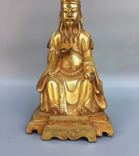 铜鎏金文官，工艺精美，包浆厚重，尺寸如图，...