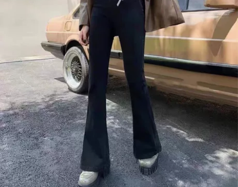 弹力牛仔裤女2022年新款胖mm梨形身材高...